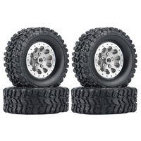 Superior Quality-4Pcs Metal Beadlock Wheel Hub Wheel Rim And Rubber Tire For WPL C14 C24 B14 B24 B36 MN D90 MN99S RC Car Upgrade