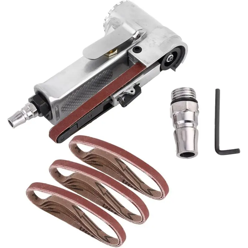 ABRW-3/8" X 13" Mini Air Belt Sander, 20000 RPM Small Power Tool, Handheld Sander For Woodworking, Metal Working