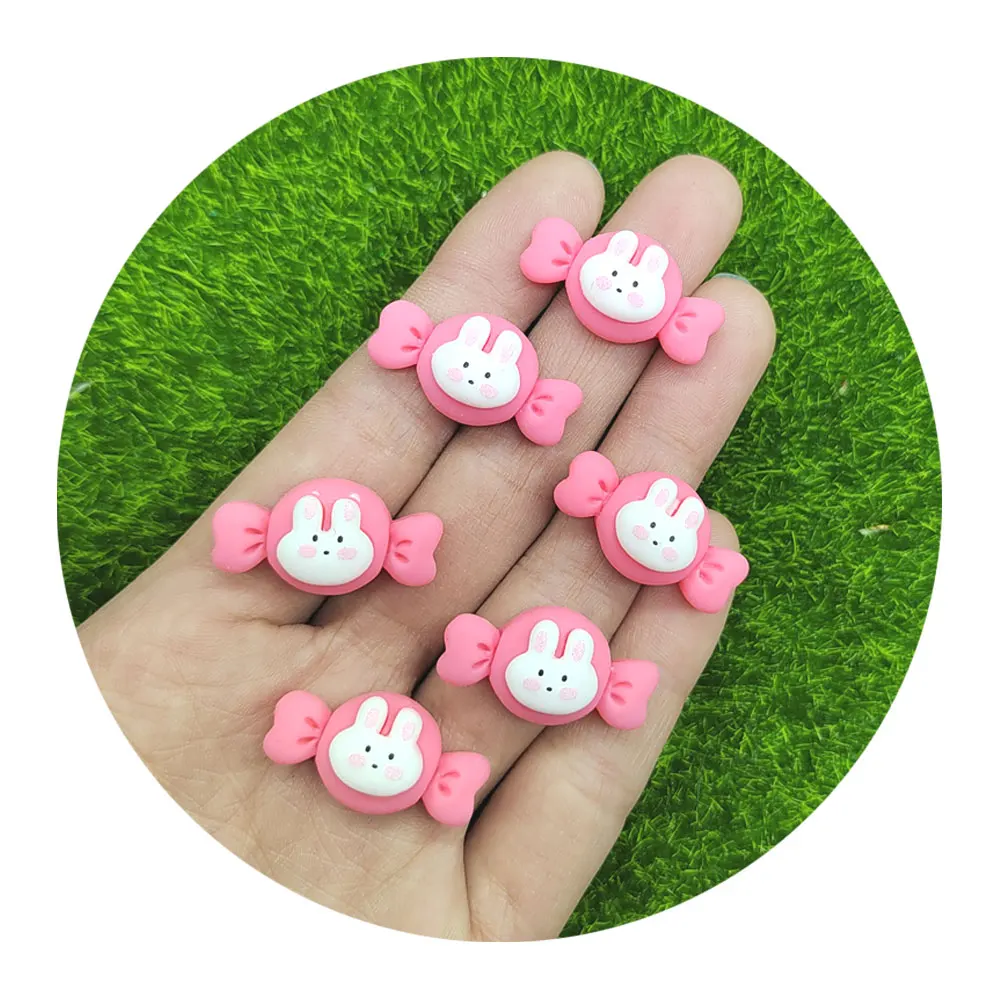 20/50/100PCS Easter Resin Mini Rabbit Candy Flat Back Cabochon Cartoon Animals Scrapbook Kawaii DIY Embellishments Accessories