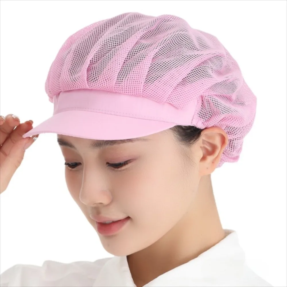 Dustproof Chef Work Hat Breathable Cotton Material Kitchen Work Cap Hair Drop Prevention Oil Resistant Food Preparation Cap