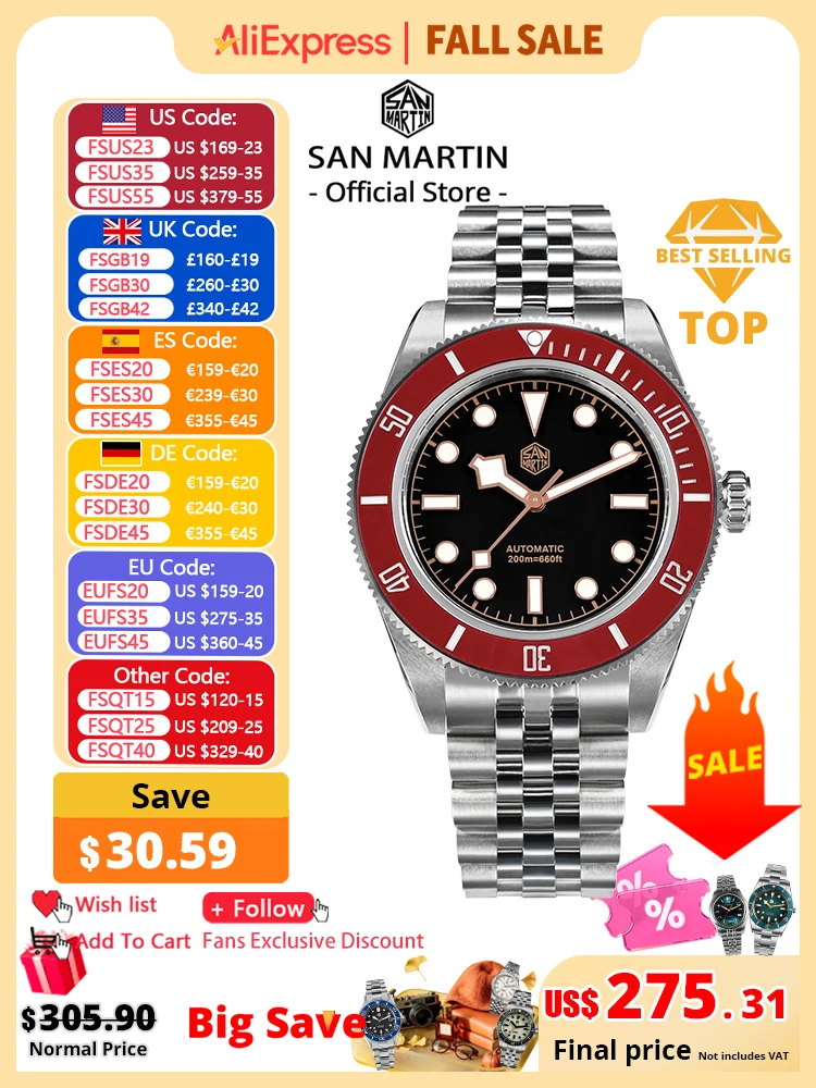 San Martin SN0128 40mm BB-style diver (NH35 automatic)