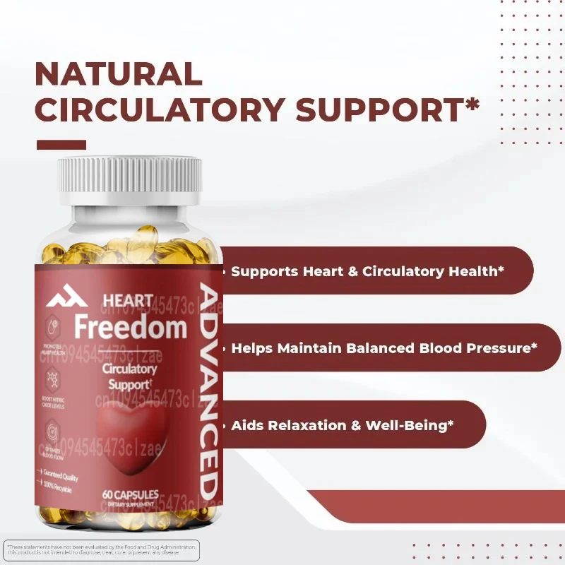 Plant based supplements containing garlic, hibiscus, and hawthorn berries | Non GMO, natural ingredients | 60 capsules