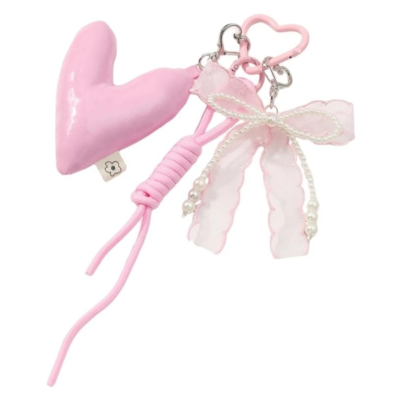 

A3PE Stylish Heart Bows Bag Accessory With Fashion Detail And Practical Designs Car Keychain Purse Ornament Ladies