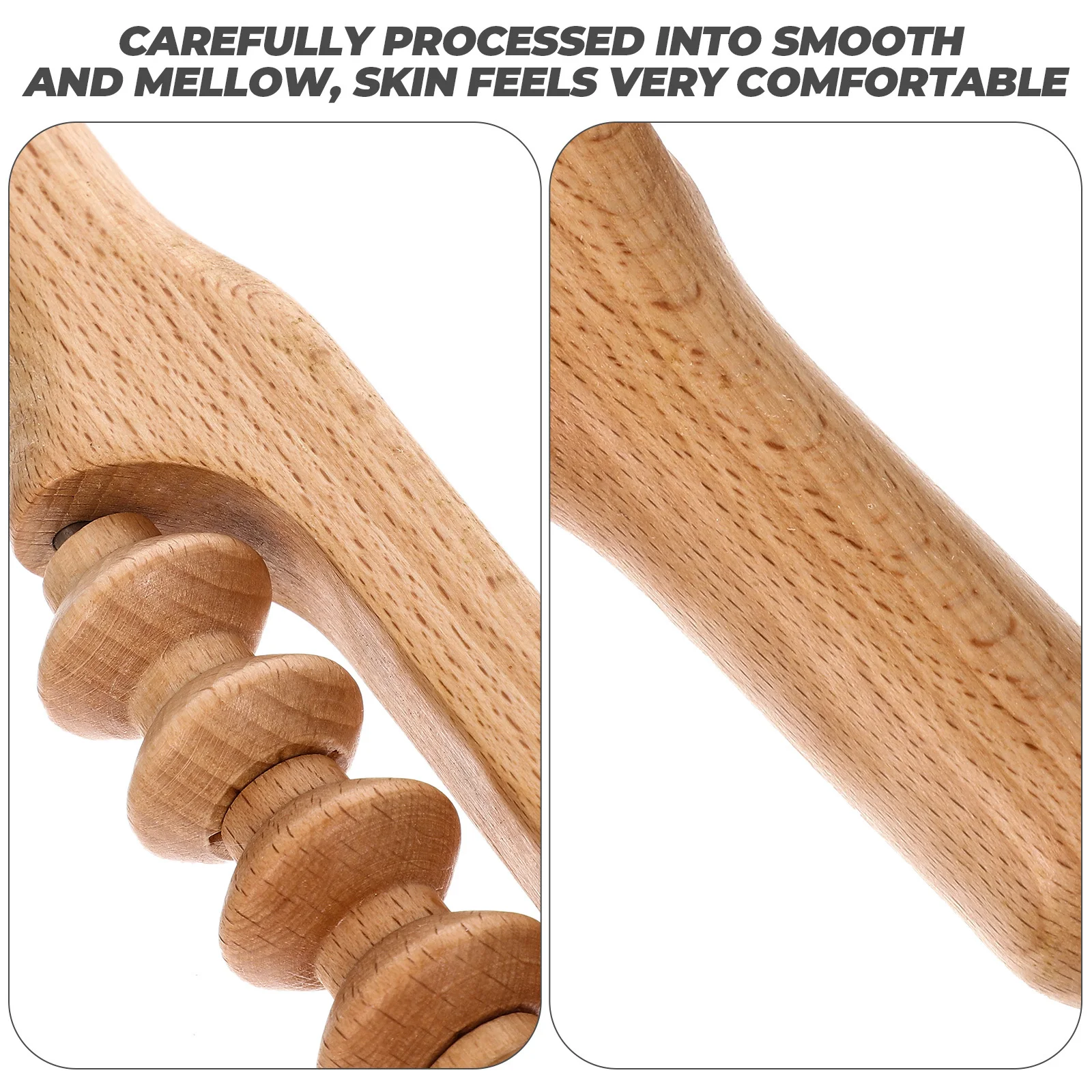 

Gua Sha Massage Stick Wooden Body Massager Double-Row Beads Design For Back Shoulder Muscle Scraping Portable Tool