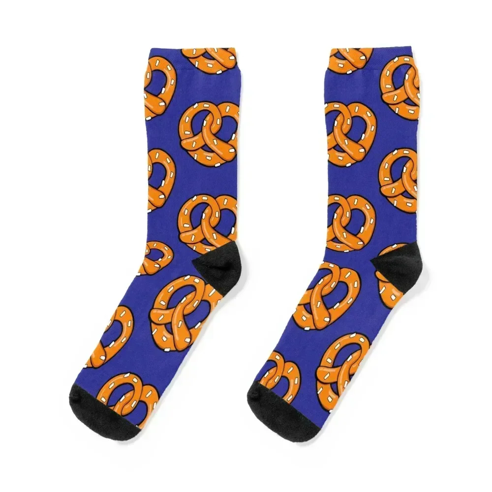 

Pretzel pattern on blue Background Socks Christmas Crossfit cotton Run Man Socks Women's