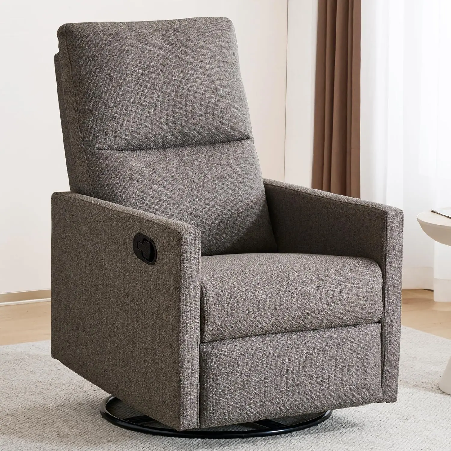 

Поворотное кресло-качалка для взрослых, детское кресло-качалка для гостиной, спальни, мягкая ткань с откидной спинкой