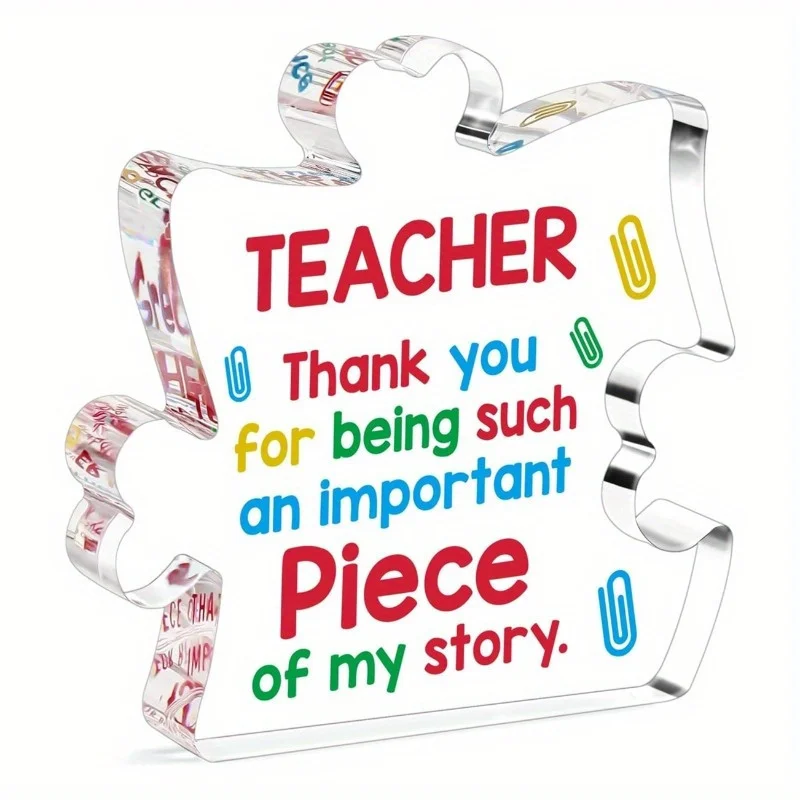 Teacher Appreciation Acrylic Sign - A thank you gift for graduation, retirement, or desk decoration.