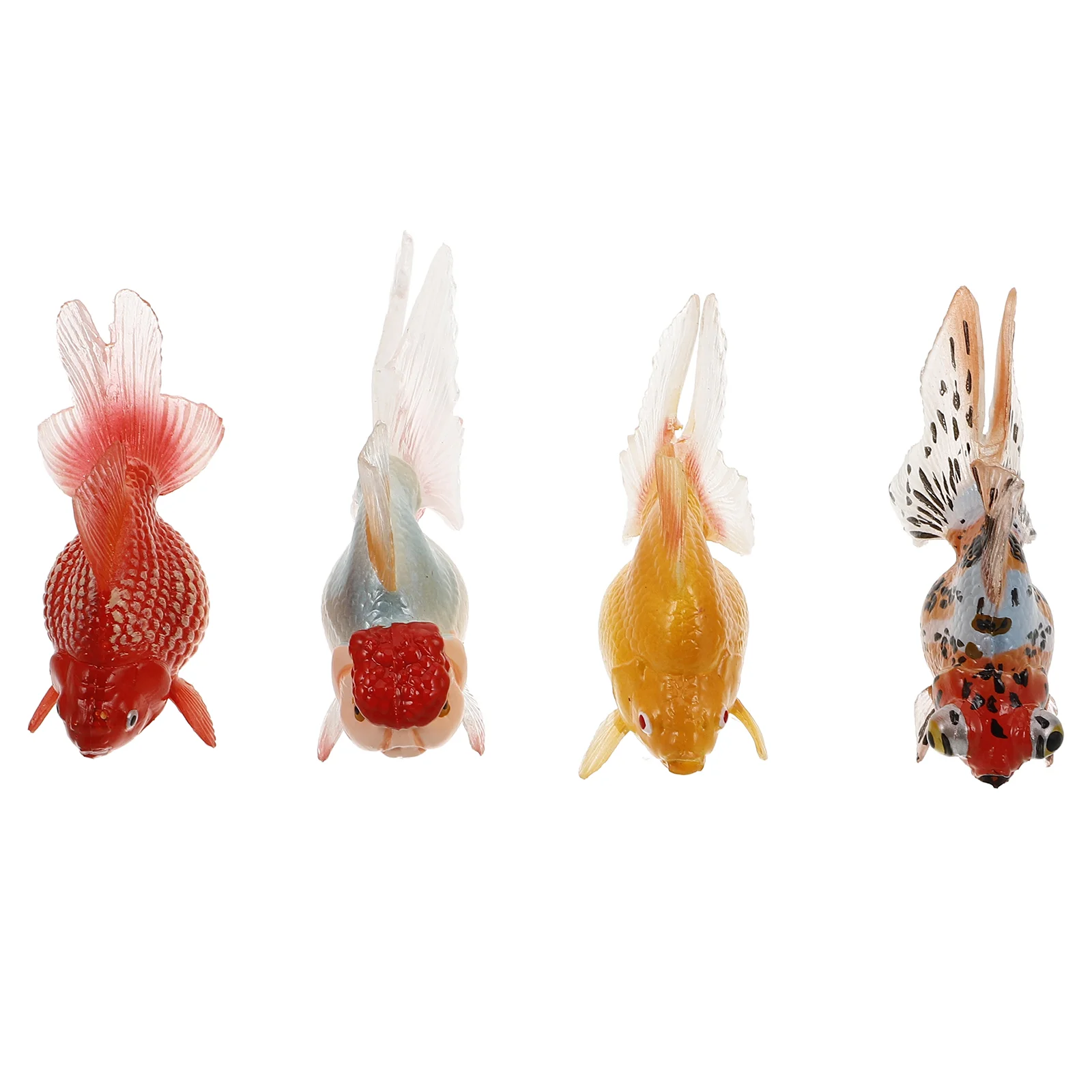 4 Pcs Decorations Simulated Fish Toys Child Aldut Pvc Artificial Koi Miniature Figurines