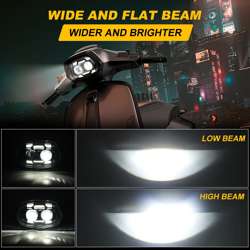 لفيسبا سبرينت 150 سبرينت 17-25 LED المصباح مرحبا لو شعاع DRL دراجة نارية كشافات لفيسبا سبرينت 150 زيليوني