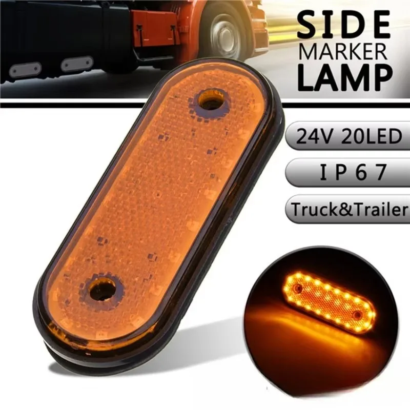 Nuovo per 4/8 pz 24 V Ovale LED Luce Laterale Anteriore Posteriore Liquidazione Indicatore Laterale Lampada Luce di Parcheggio Rimorchio Rimorchio Camper Pickup Segnale