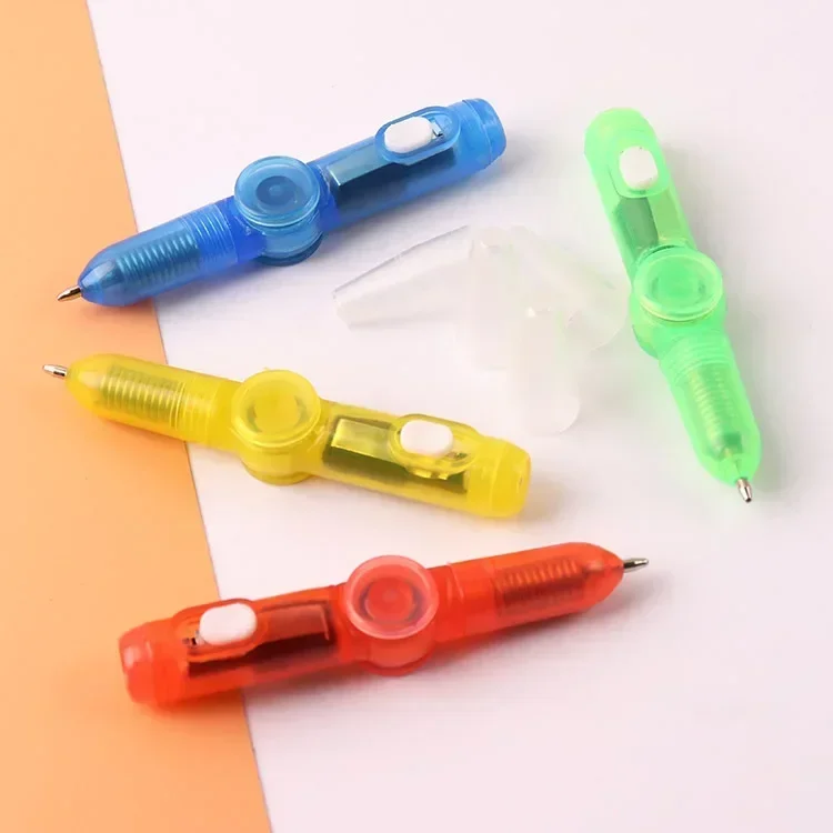 Novelty Rotating Spinner Toy Pen Led Luminous Gyro Pen Office Stress Relief Toys For Kids Students Creative Stationary Gel Pen