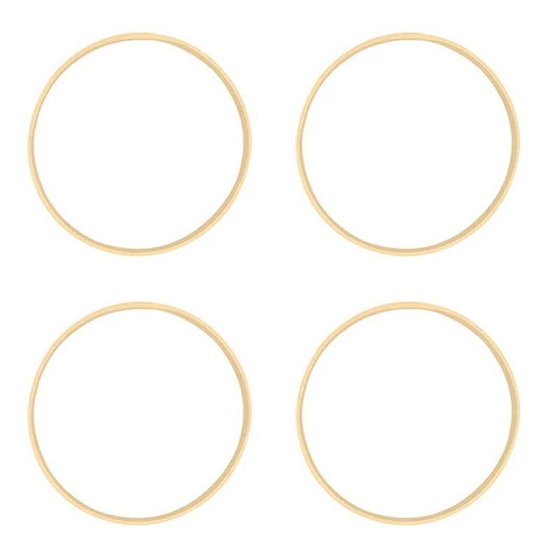 4X Dream Bamboo Rings,Wooden Circle Round Catcher DIY Hoop For Flower Wreath House Garden Plant Decor 20.5Cm