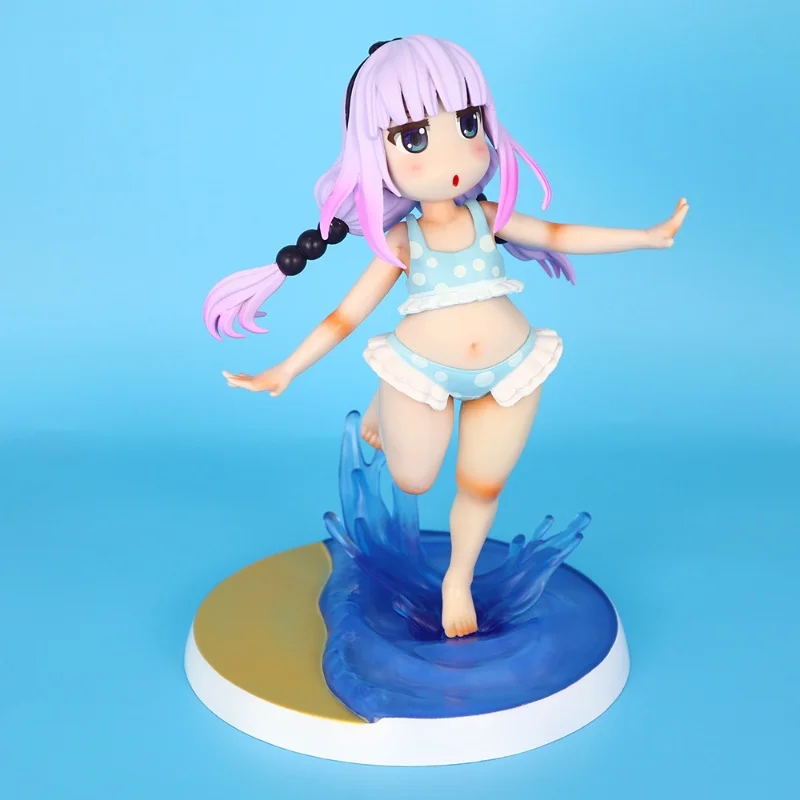 Spot Miss Kobayashi's Dragon Maid Kanna Kamui Cheerful Seaside Swimsuit Ver Japanese Anime Pvc Action Figure Toy Game Model Doll