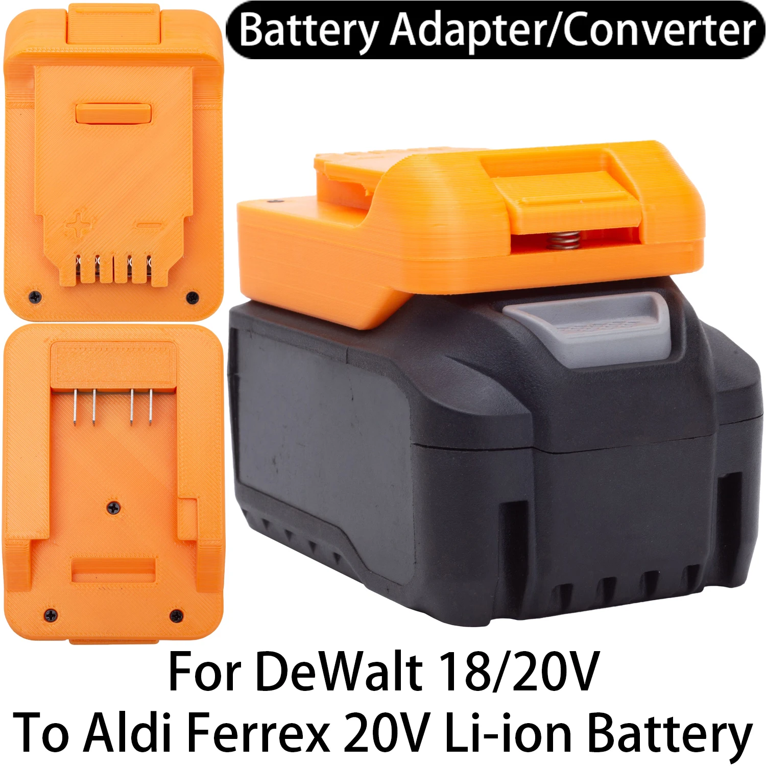 

Adapter/Converter for DeWalt 18/20V Li-ion Tools to Aldi Ferrex 20V Li-ion Battery Adapter/Converter Power Tool Accessory