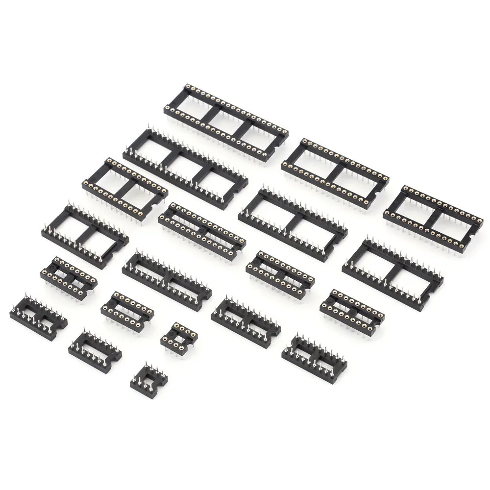 Round Square Hole IC socket Connector DIP6P 8 14 16 18 20 24 28 32 40PIN IC sockets Adaptor Solder Integrated Circuits Sockets