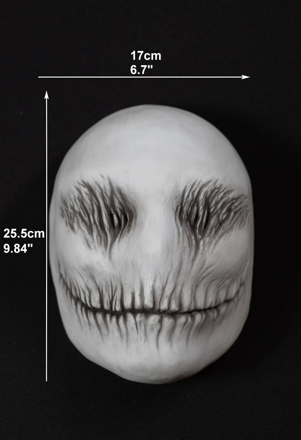 Máscara de Terror blanca para Cosplay, máscara de sonrisa esbelta, fantasma de Terror, asesino de demonios, casco de látex, accesorios para disfraces de fiesta de Carnaval de Halloween