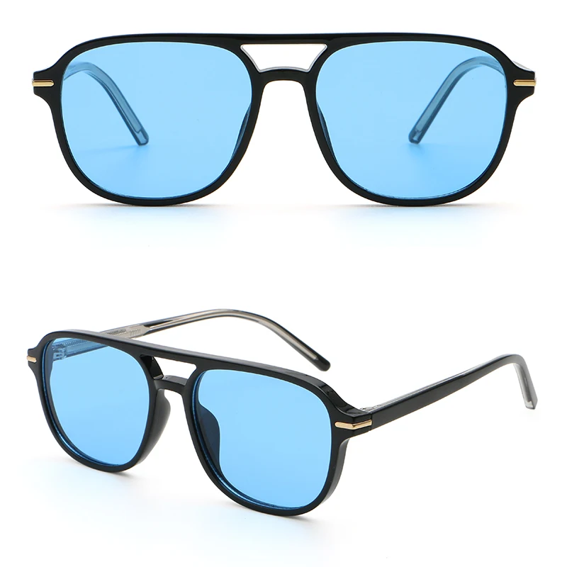 Peekaboo Sonnenbrille mit quadratischem Rahmen für Damen, Unisex, CP-Acetat, modische Sonnenbrille für Herren, UV400, Blau, Braun, Grün, 2024, Sommer – Detail 6
