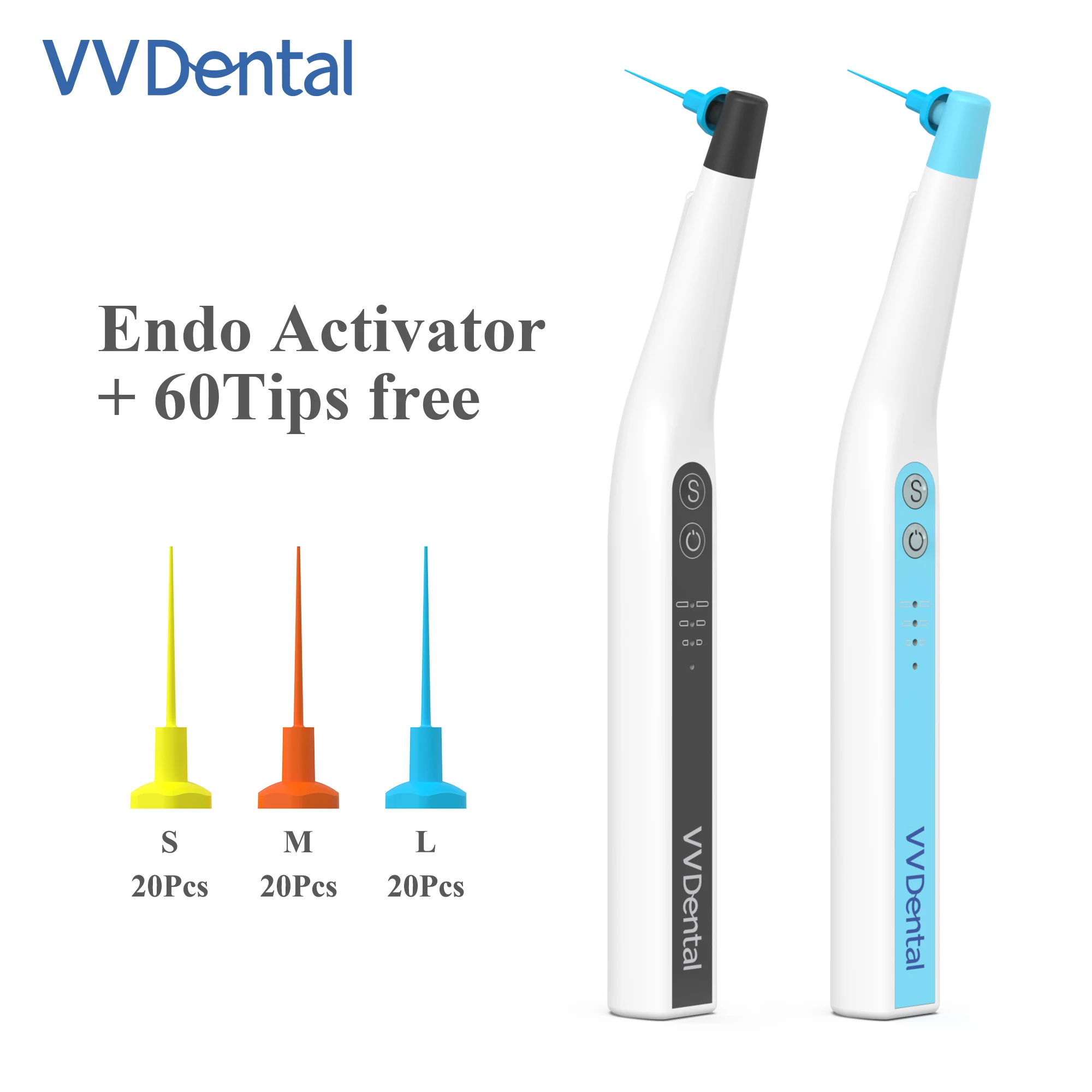 VV Dental Wireless Endodontic Treatment Root Tool With LED Light Dental Teeth Cleaning Equipment Endo Activator With 60 Pcs Tips