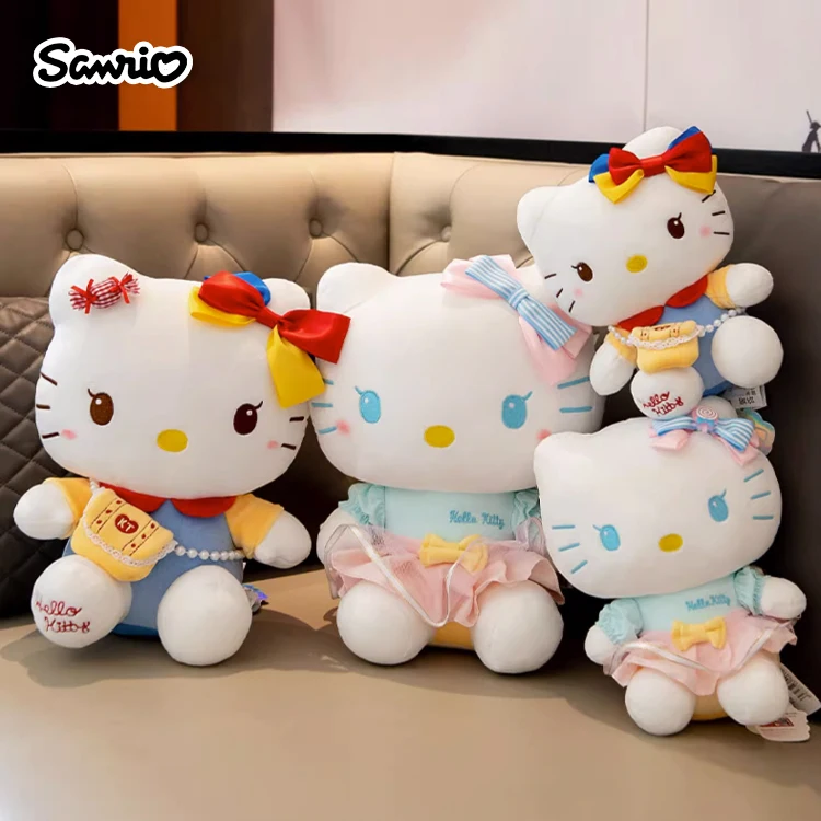 Sanrio Hello Kitty Kuromi Cinnamoroll Baby Stuffed Toys Anime Plush Toys Kawaii Kids New Year Gifts Children Dolls For Girls