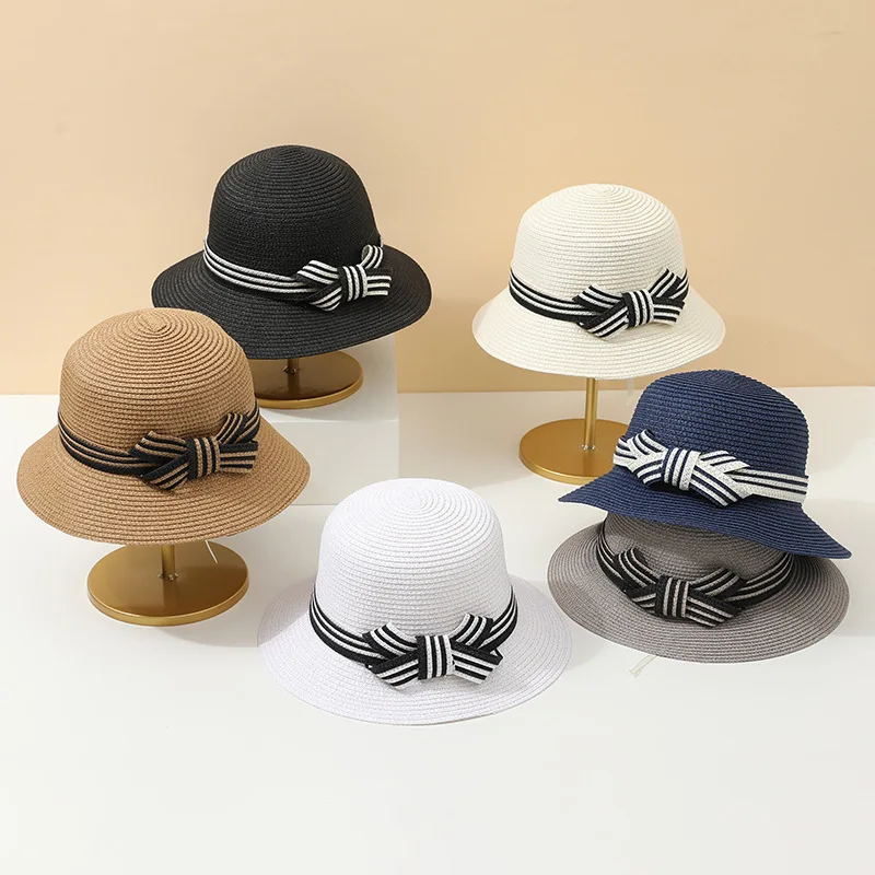 Summer Bows Straw Sun Hat Women's New Arrival Seaside Beach Straw Hat Elegancefashioncasual Sun Hat