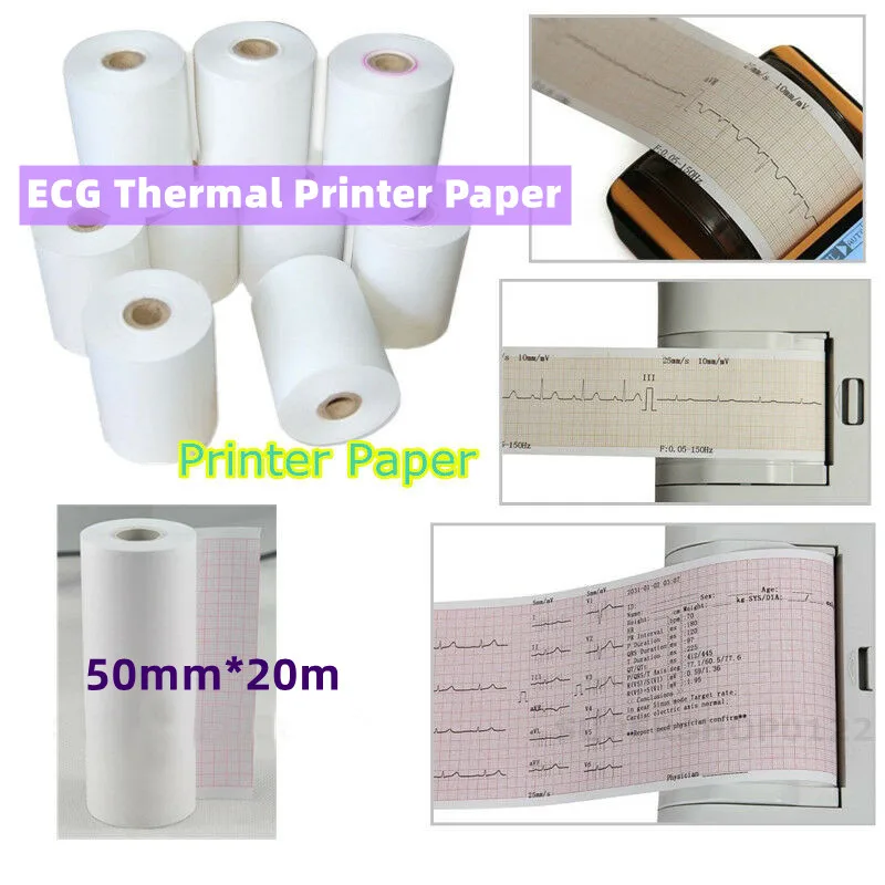 

50mm*20m EKG Electrocardiograph Thermal Printer Paper Recording Print Paper For CONTEC ECG80A ECG100G ECG90A ECG Machine