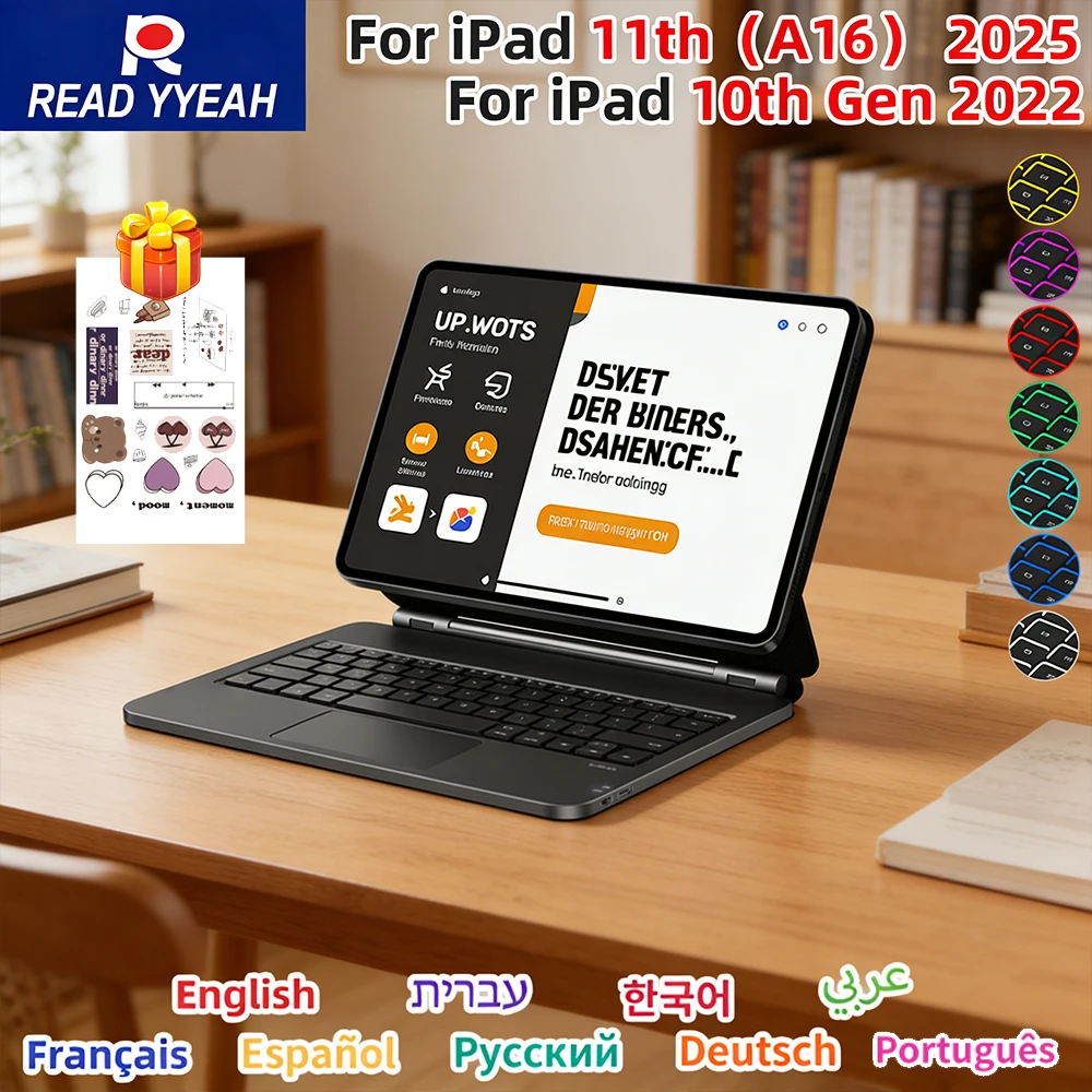 

2026 New iPad Magic Keyboard with Multi‑Touch Trackpad, Magnetic Bluetooth Keyboard Case for iPad Pro 13/11/12.9 Air 6/5/4 10.9