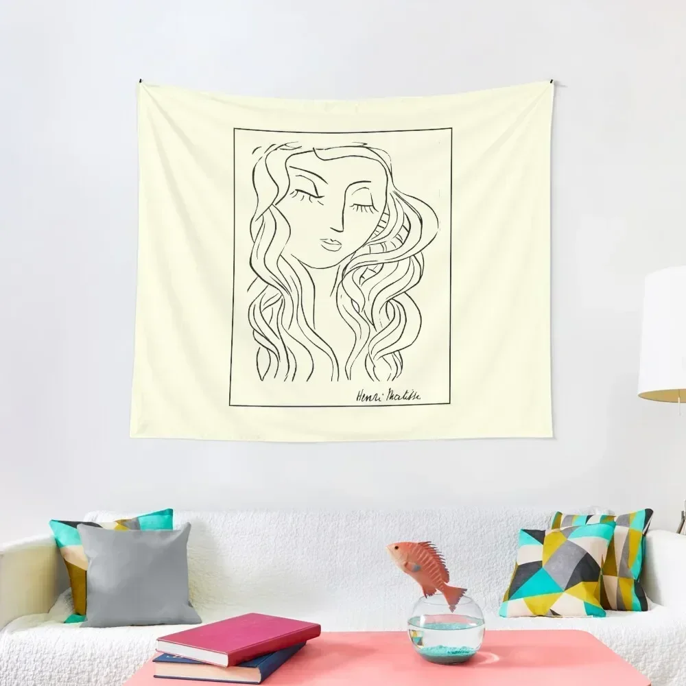 

HEAD : Vintage Young Girl Matisse Painting Print Tapestry Wall Mural Art Mural Tapestry