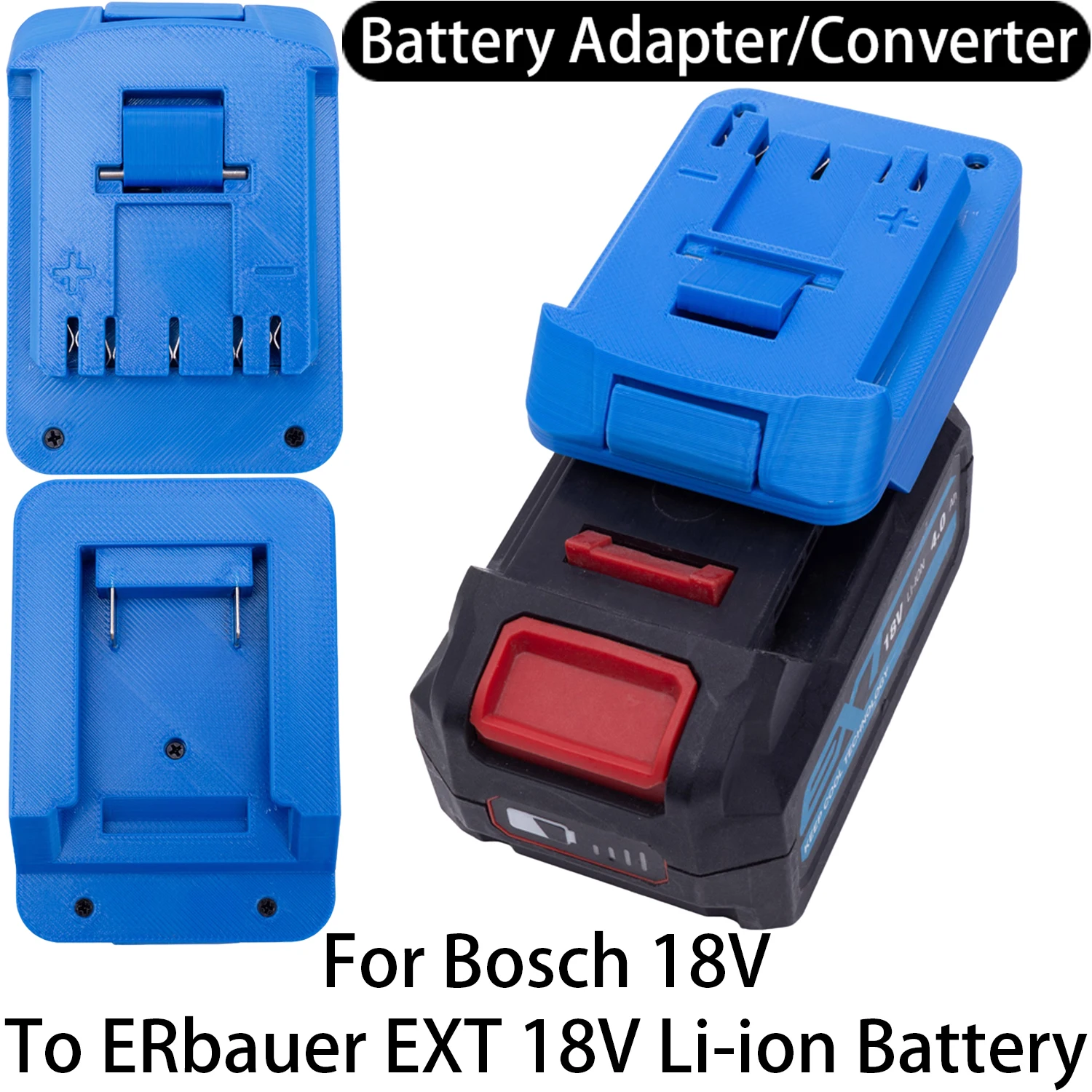 Battery Adapter Converter For Bosch 18V Li-ion Tool To Erbauer 18V EXT Li-ion Battery Adapter Converter Power Tool Accessory