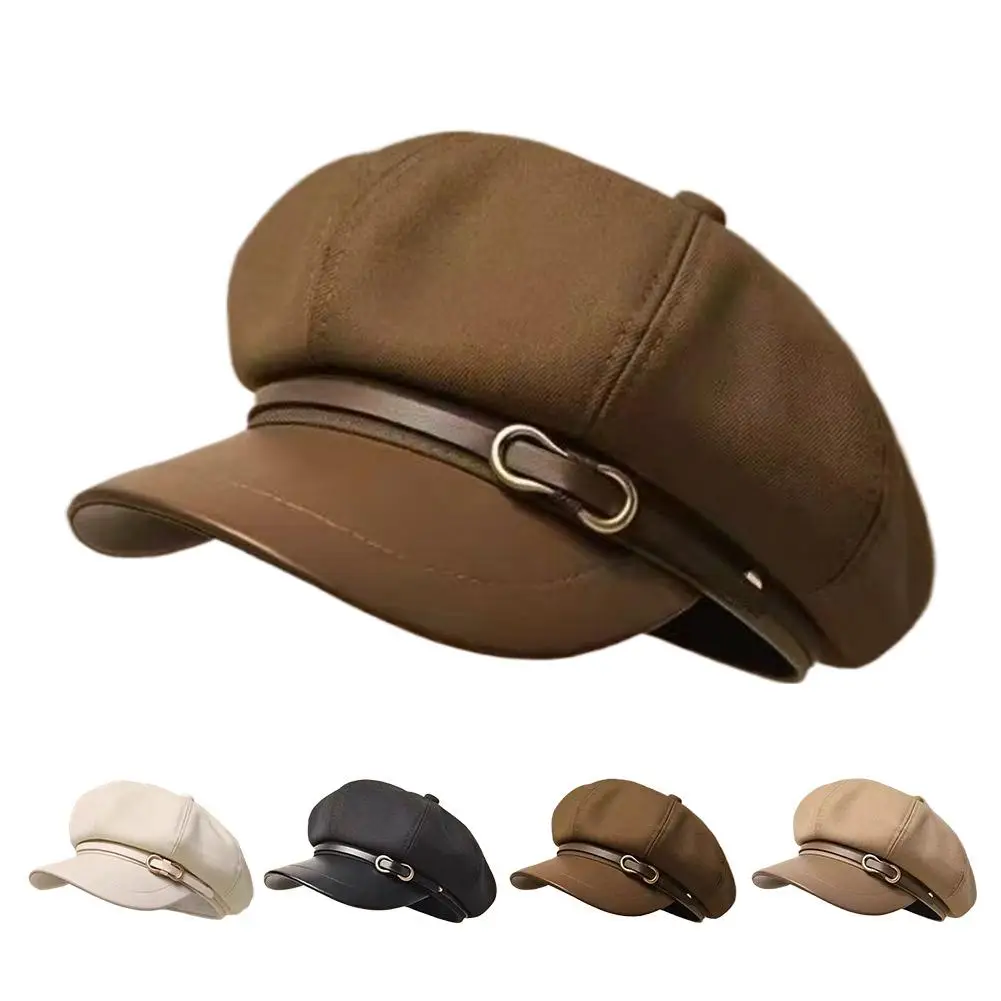 خمر بلون قبعة بيريه الخريف الشتاء موضة الرسام قبعات قبعة صوف عادية موزع الصحف قبعة ملابس غير رسمية يومية #6