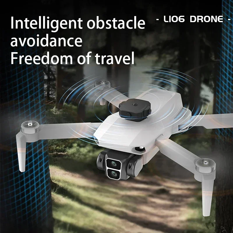 محرك L106 MAX جديد بدون فرشاة 8K HD كاميرا مزدوجة 2.4 جيجا هرتز بدون طيار 360 درجة °   ألعاب هليكوبتر RC محمولة لتجنب العوائق الذكية هدية