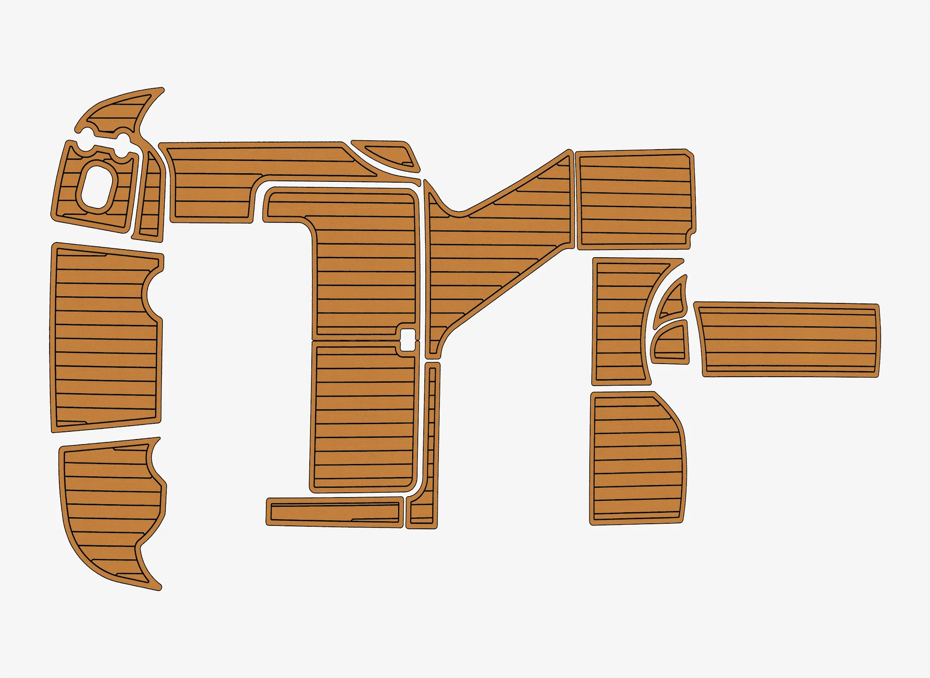 

Самоклеящийся морской коврик из искусственного тикового этиленвинилацетата — 2006-2009 гг. Four Winns 258 Vista 6 мм (1/4 дюйма), нескользящая настил для лодки для кабины