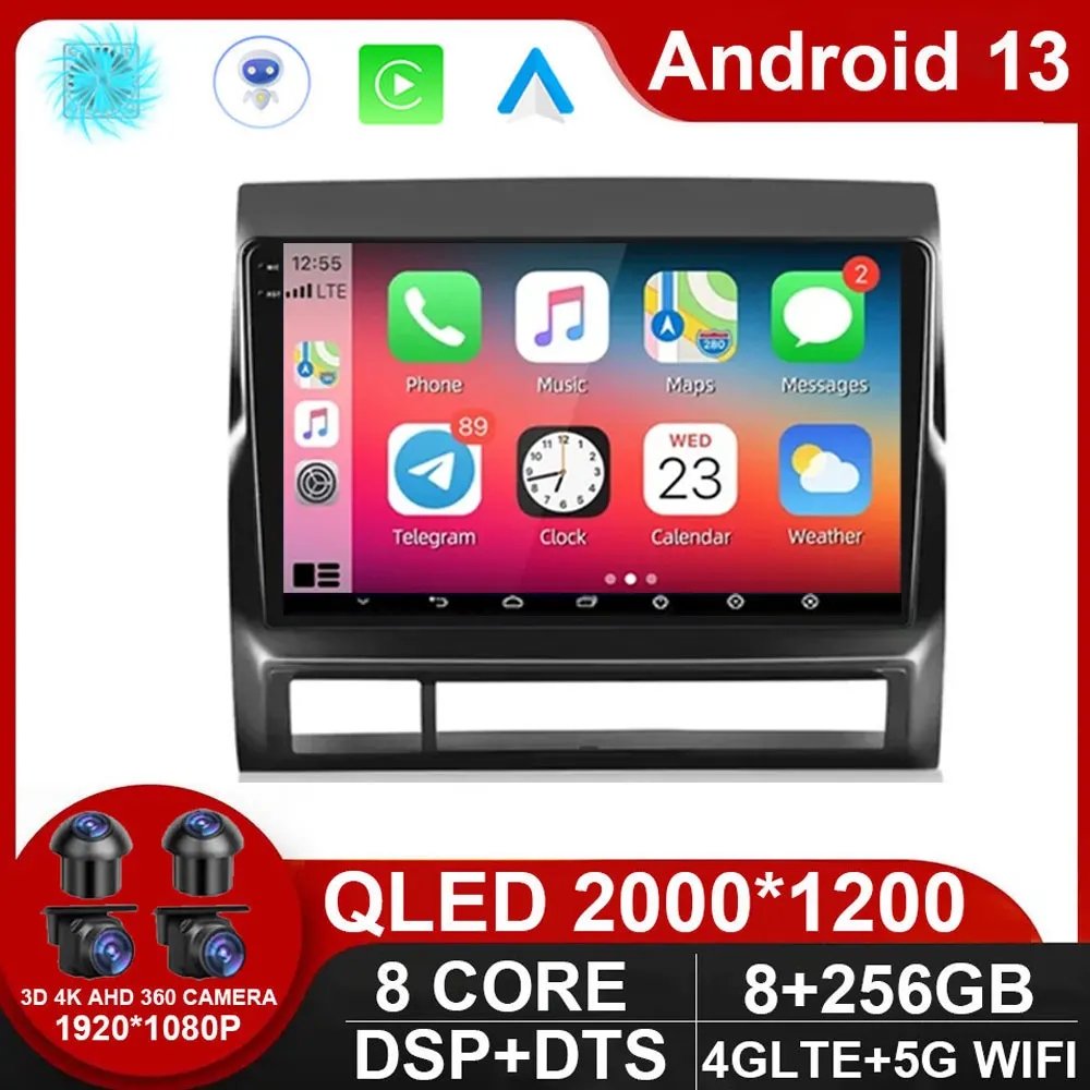 

Android 13 For Toyota Tacoma 2 N200 Hilux 2005 - 2015 Carplay Auto Car Radio 4G WIFI Navigation GPS Multimedia Video Player WIFI