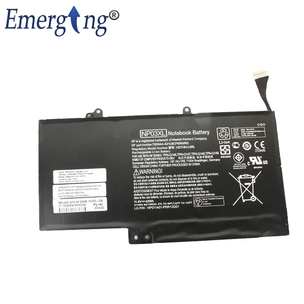 11.3V New Original Laptop Battery for HP Pavilion NP03XL X36013-A010DX HSTNN-LB6 TPN-Q146 Q147 Q148 Q149 760944-421