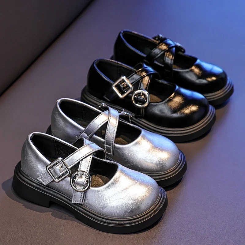 

Kids Shoes For Women 2025 Spring Autumn New Platform Shallow-mouth British Style Genuine Leather Large-size Shoes Female