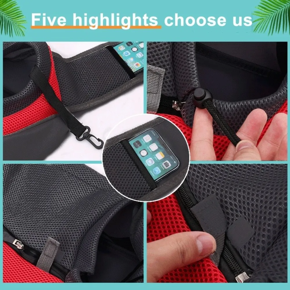 Hands-Free Puppy Carrier Backpack Oxford Cloth Crossbody Bag Cat Carrying Bags Multi-size Breathable Mesh Sling Bag Pet Supplies