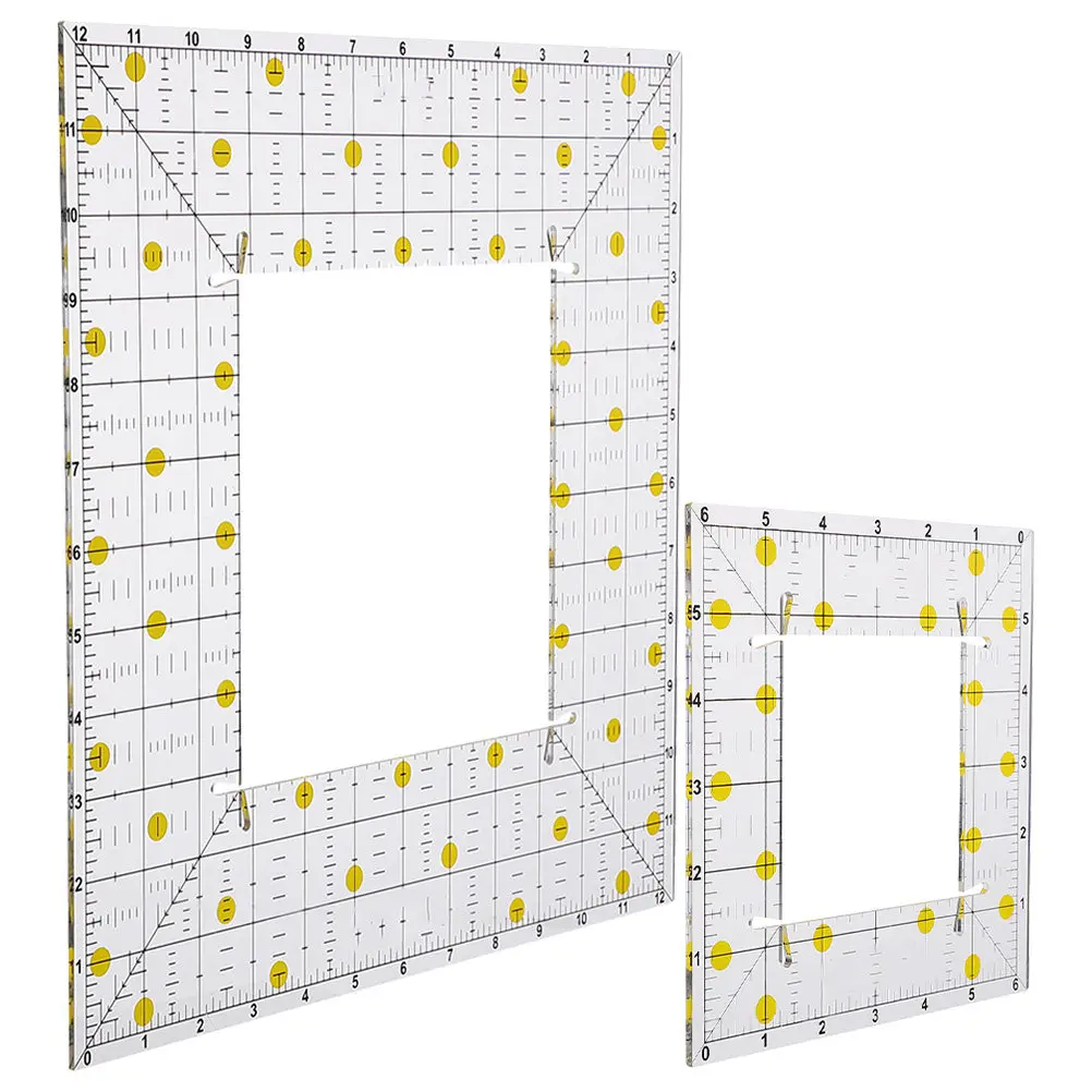 2Pcs Acrylic Quilting Ruler Clear Patchwork DIY Ruler for Fabric Sewing Cutting Drawing Clothing Templates view 3