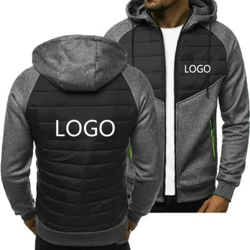 2023 New Men Hoodies Custom Logo Spring Autumn Jacket Casual Sweatshirt Long Sleeve Zipper Hoody