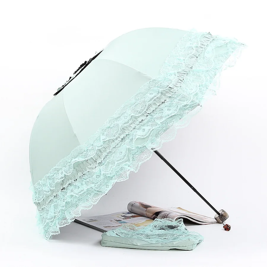 Girl Umbrella Parasol Outdoor White Uv Lace Rain Umbrella Women Visor Windproof Large Double Layer Aesthetic Sombrilla Umbrellas