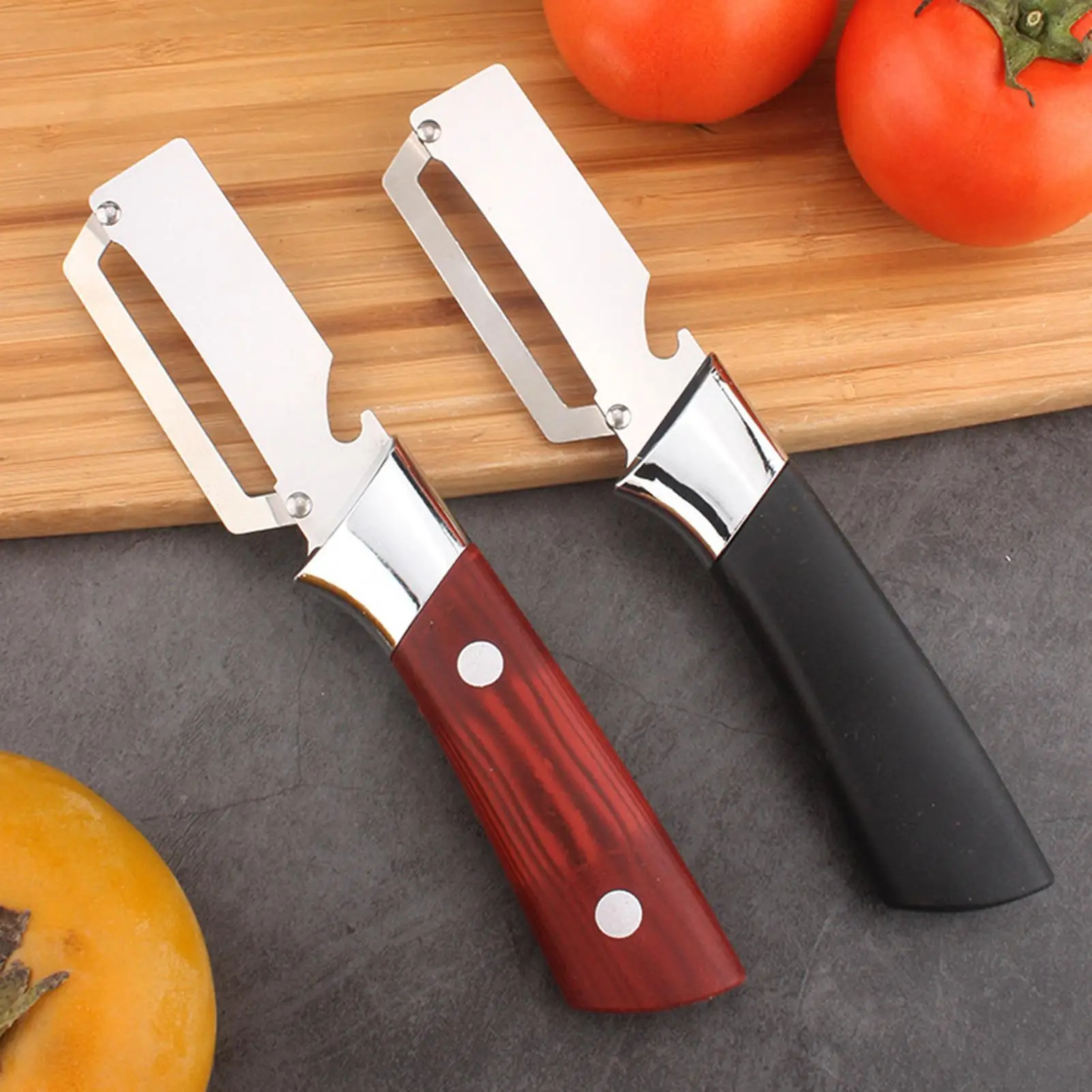 

Multifunction Vegetable Peeler Ergonomic Stainless Steel Handheld Kitchen Gadget 2 in1 Peeler Tool with Bottle opener for Fruit