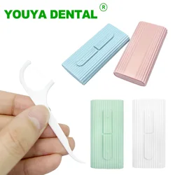 1 Set Plastic Automatic Portable Teeth Flosser Storage Box Floss Pick Dispenser Refillable Oral Hygiene Care Flosses Pick Hot