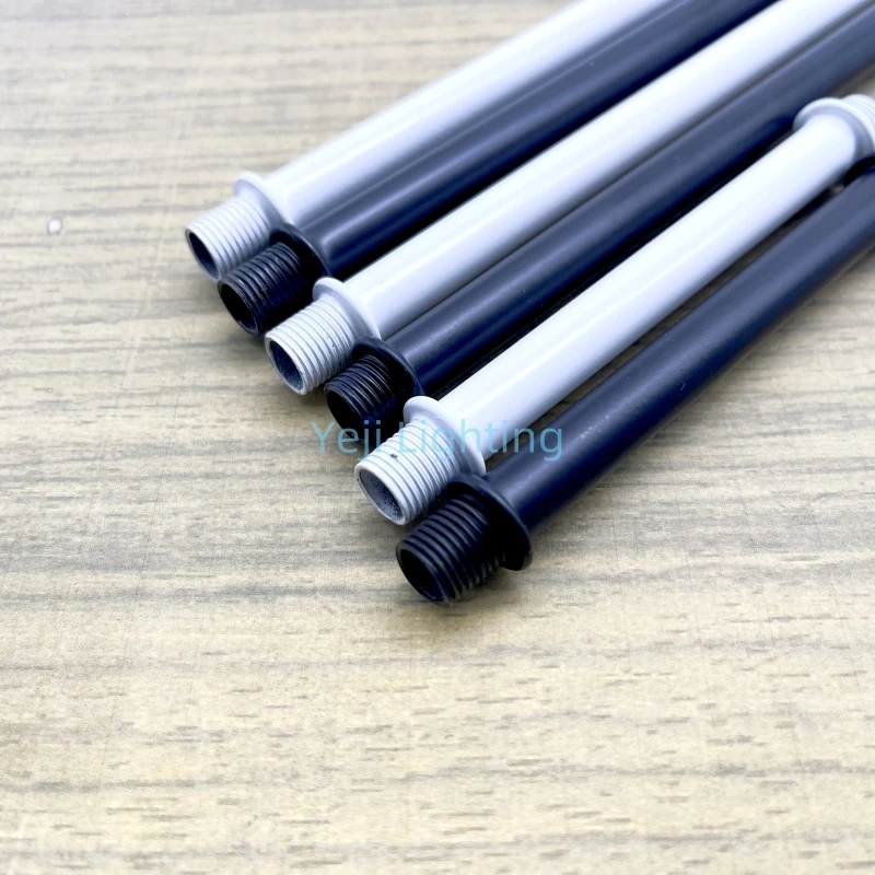 M10 Tooth Tube Connecting Pipe Screw Hollow Straight Rod with Thread Pipe Both Ends Thread DIY White and Black Lighting Fittings