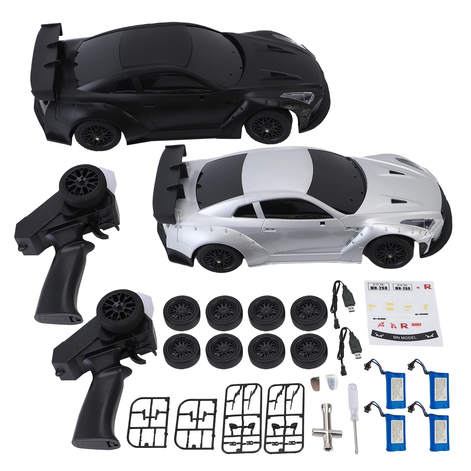 

1:16 2.4G RC Drift Car with LED Lights Interchangeable Tires Remote Control Car for Adults and Kids Drift Racing Car