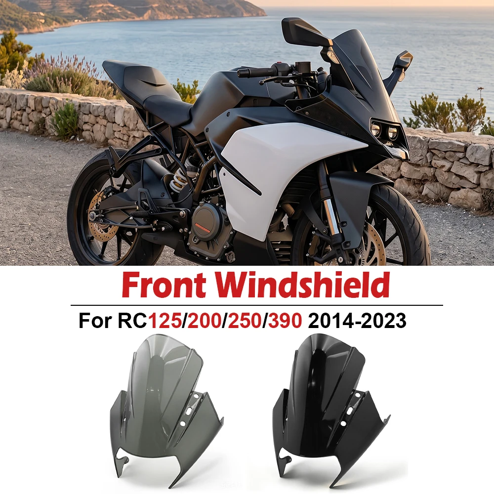 For KTM RC125 2023 RC200 2022 RC250 2021 RC390 2014-2023 Motorcycle Air Windscreen Windshield Wind Deflector Fairing Plate Cover