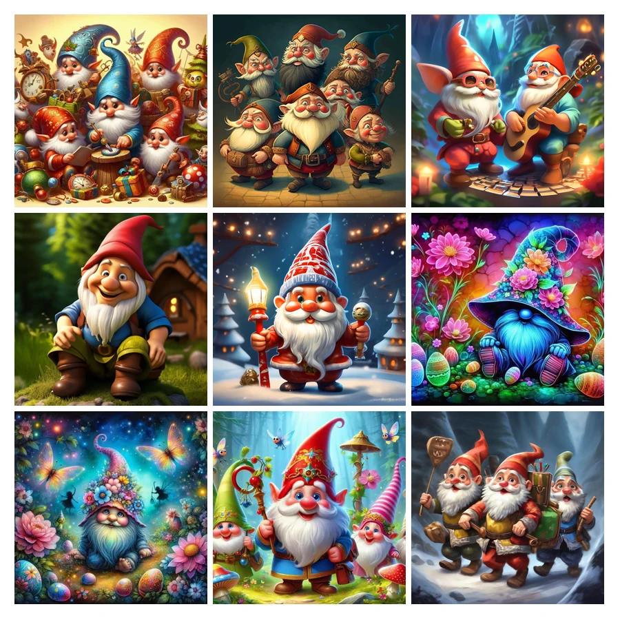 Diy Diamond Arts Painting New Cartoon Dwarf Santa Claus Full Mosaic Embroidery Rhinestone Picture Jewelry Cross Stitch Kits