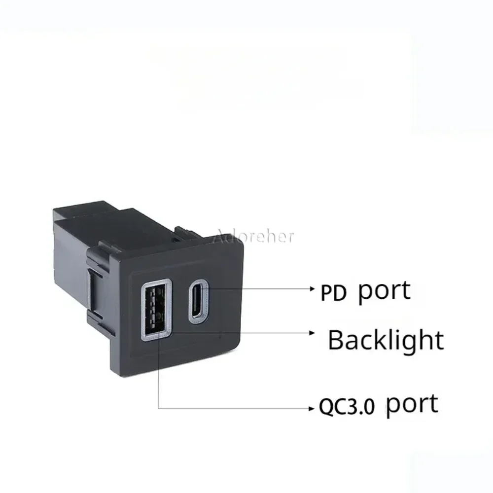 Pengisi daya USB mobil PD pengisian cepat QC3.0 Outlet adaptor pengisi daya ponsel cocok untuk Volkswagen Multivan T5 2008-2012