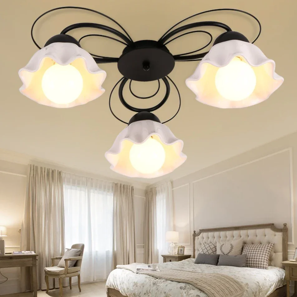 led e27 Nordic Iron Ceramic LED Lamp.LED Light.Ceiling Lights.LED Ceiling  Lamp For Foyer Bedroom Dinning Room