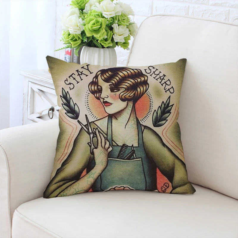 

Decorative Pillowcase 40x40 TV Girl Retro Cushion Cover 50x50 Pillowcases for Pillows 45x45 Cushions Covers Home Decoration Bed