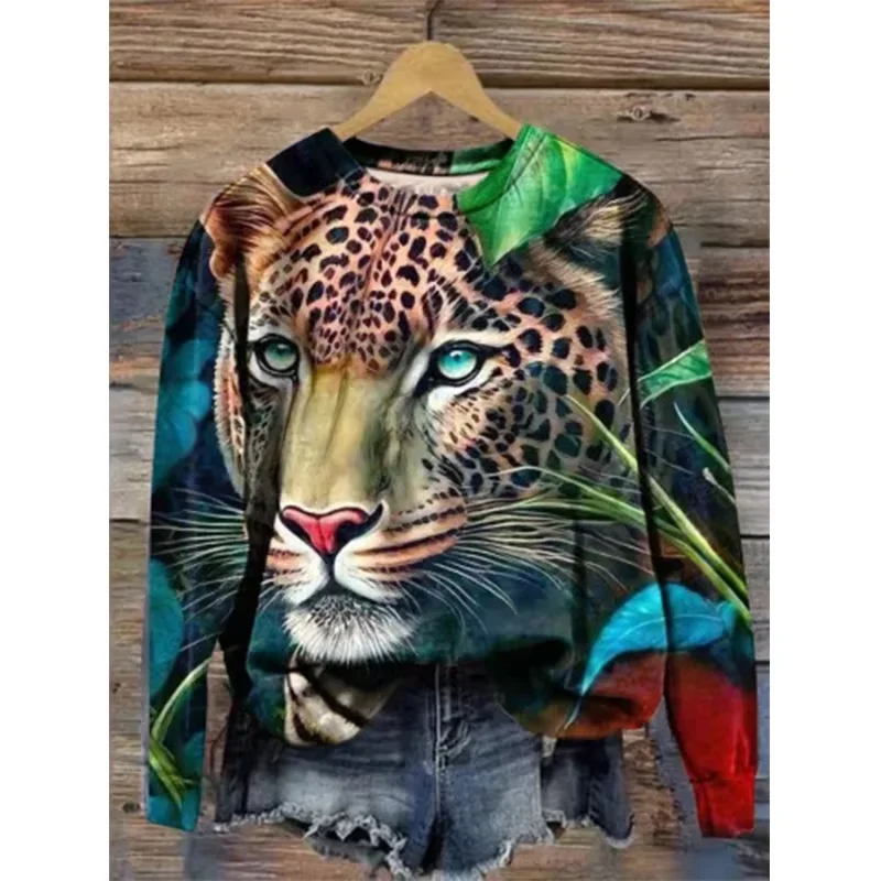 

Толстовки с 3D принтом леопарда, тигра, животных, женская модная уличная одежда, толстовки с длинными рукавами, женские пуловеры, толстовка с капюшоном Y2k, женская одежда