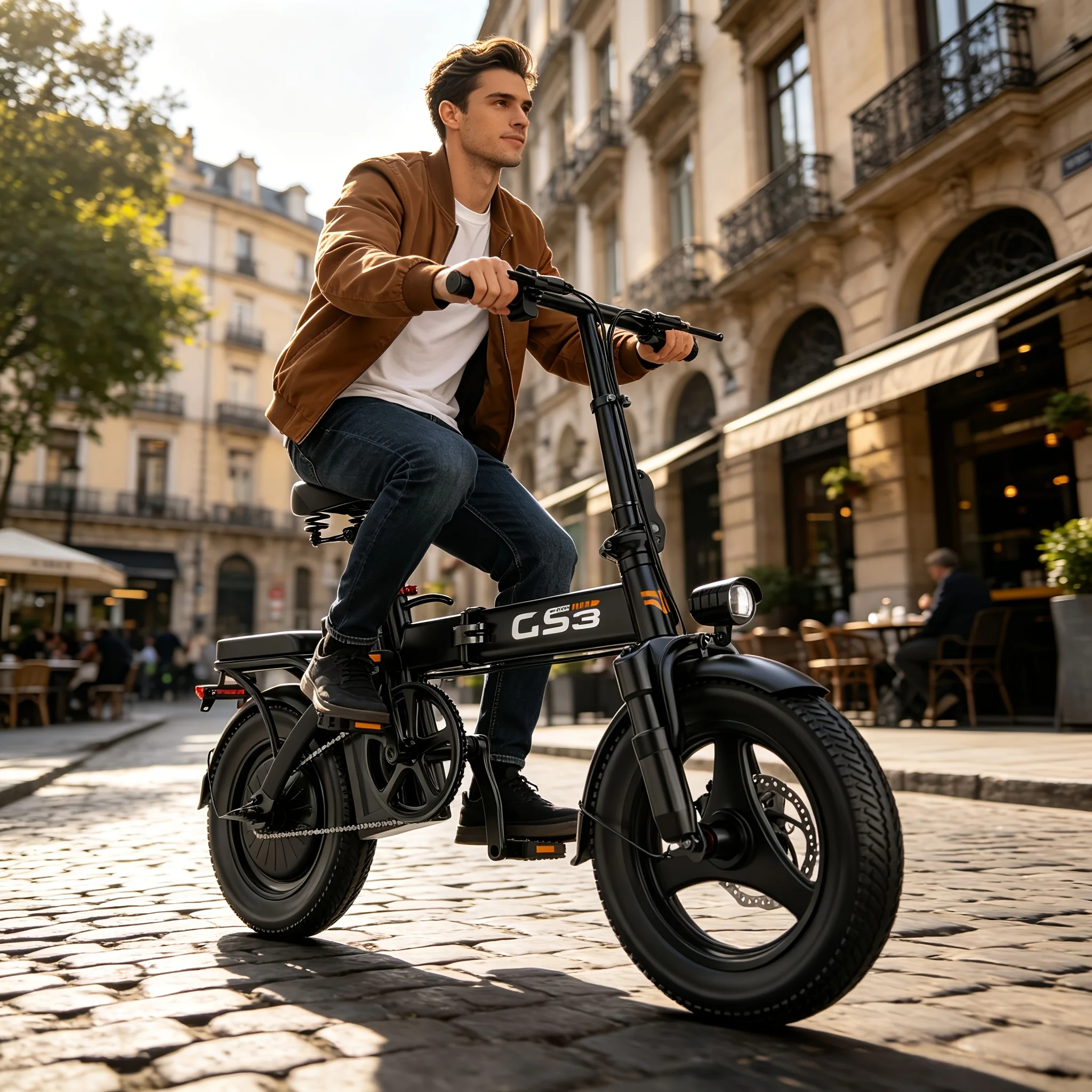 500W Folding Electric Bike, 48V 10/15AH, 50km Range, 14