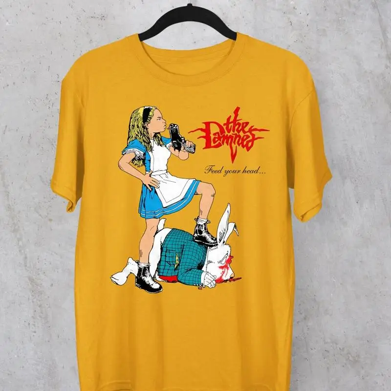 

Мужская хлопково-желтая футболка The Damned Tour Vtg 1994, S 5XL DI211